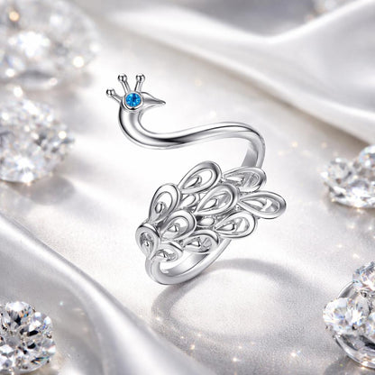 Anillo de plata de ley 925 con baño de platino, circonitas cúbicas y engaste pavé para mujer