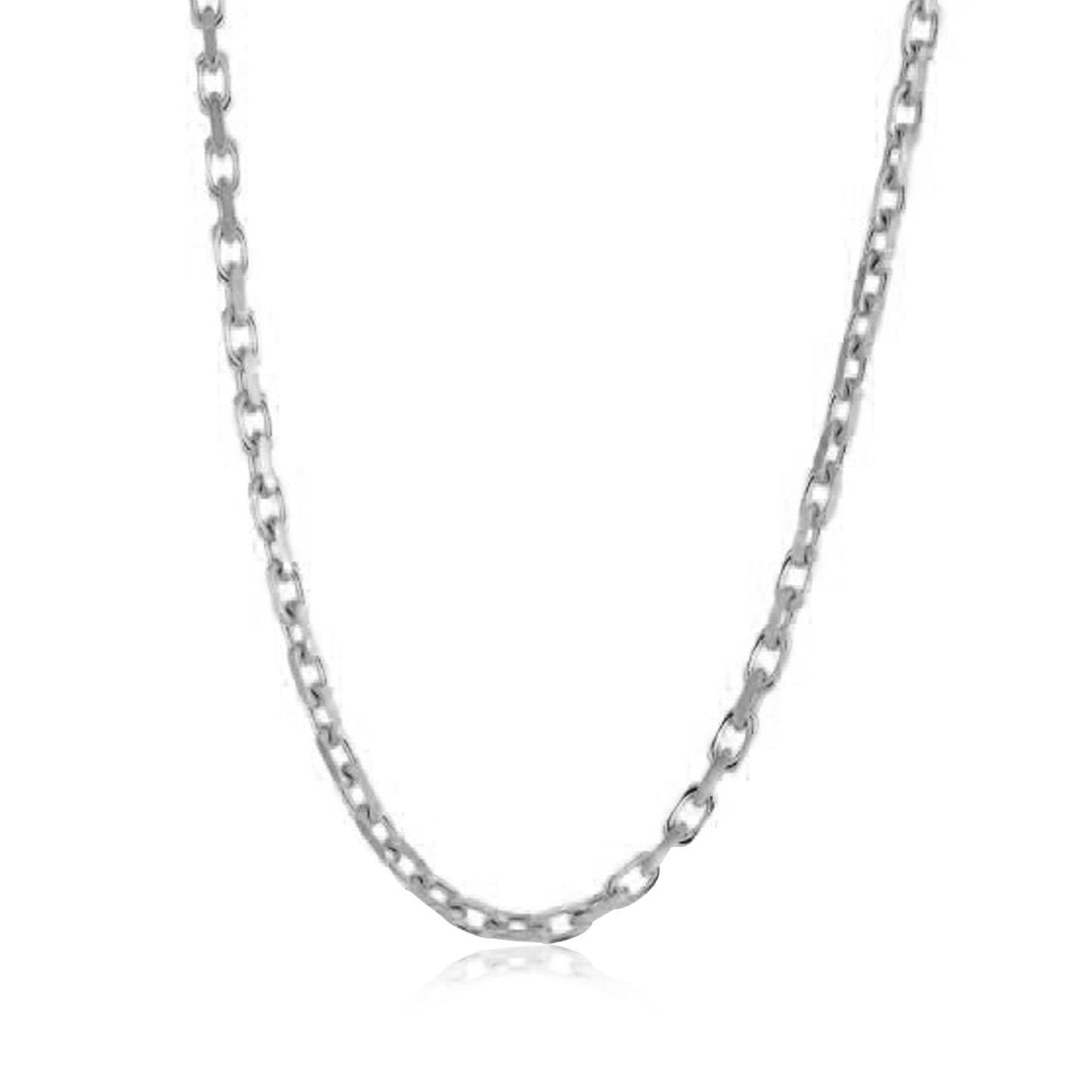 Cadena de eslabones tipo cable francés de oro blanco de 14k (2.50 mm)