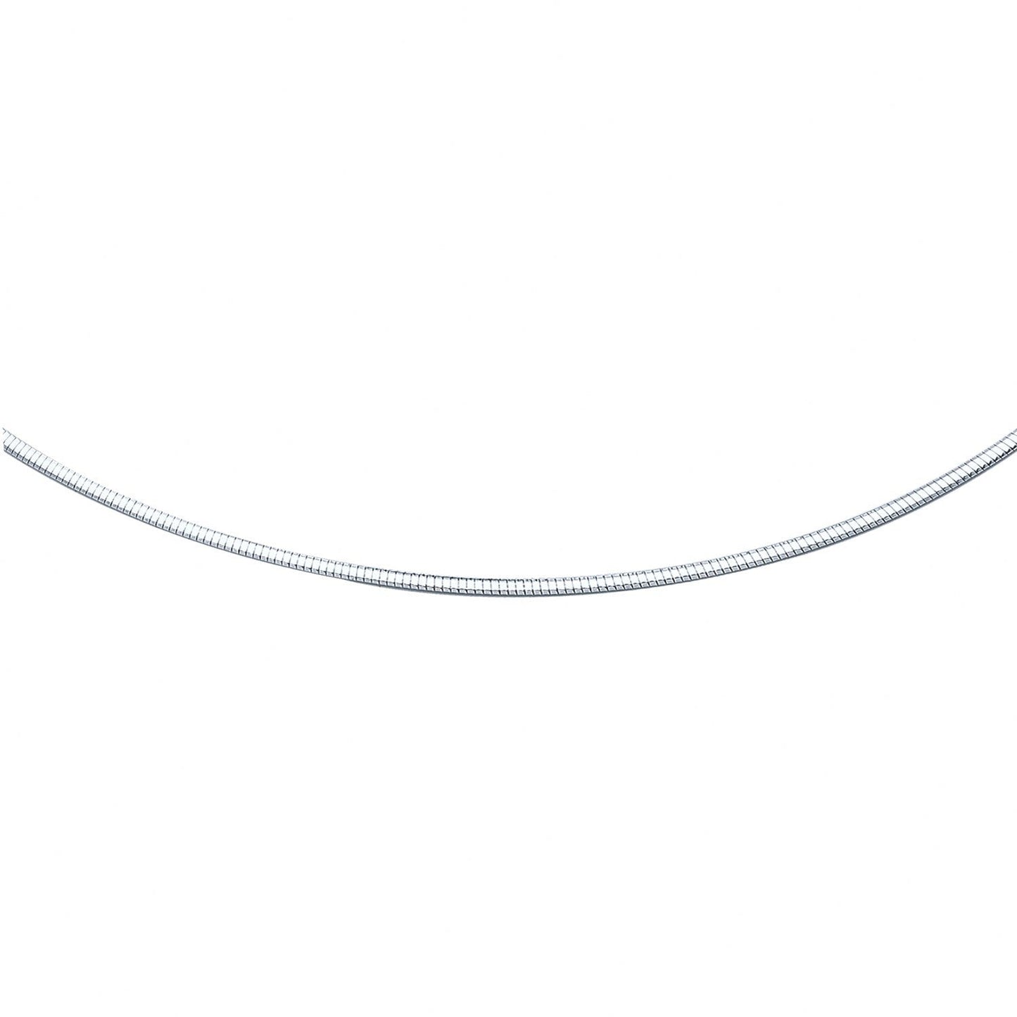 Cadena estilo Omega clásica de oro blanco de 14k (2 mm)