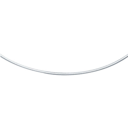 Cadena estilo Omega clásica de oro blanco de 14k (2 mm)