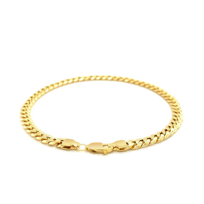 Pulsera Semisólida Miami Cubana de Oro Amarillo de 10k (4.50 mm)
