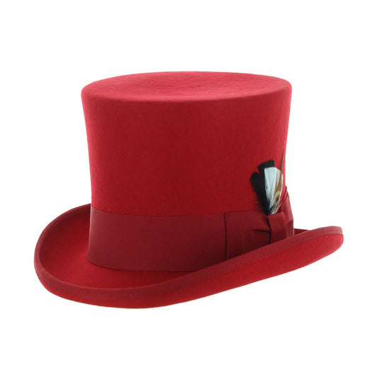 Red Wool Felt Top Hat for Men & Women | Ferrecci