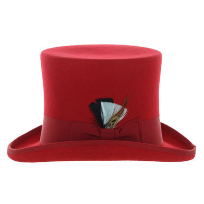 Red Wool Felt Top Hat for Men | Ferrecci