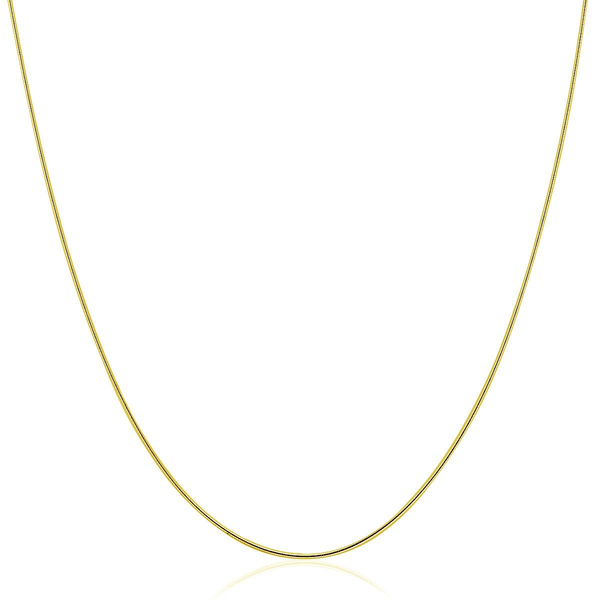 Collar Omega Redondo con Motivo Delgado de Oro Amarillo de 14k