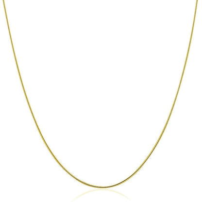 Collar Omega Redondo con Motivo Delgado de Oro Amarillo de 14k