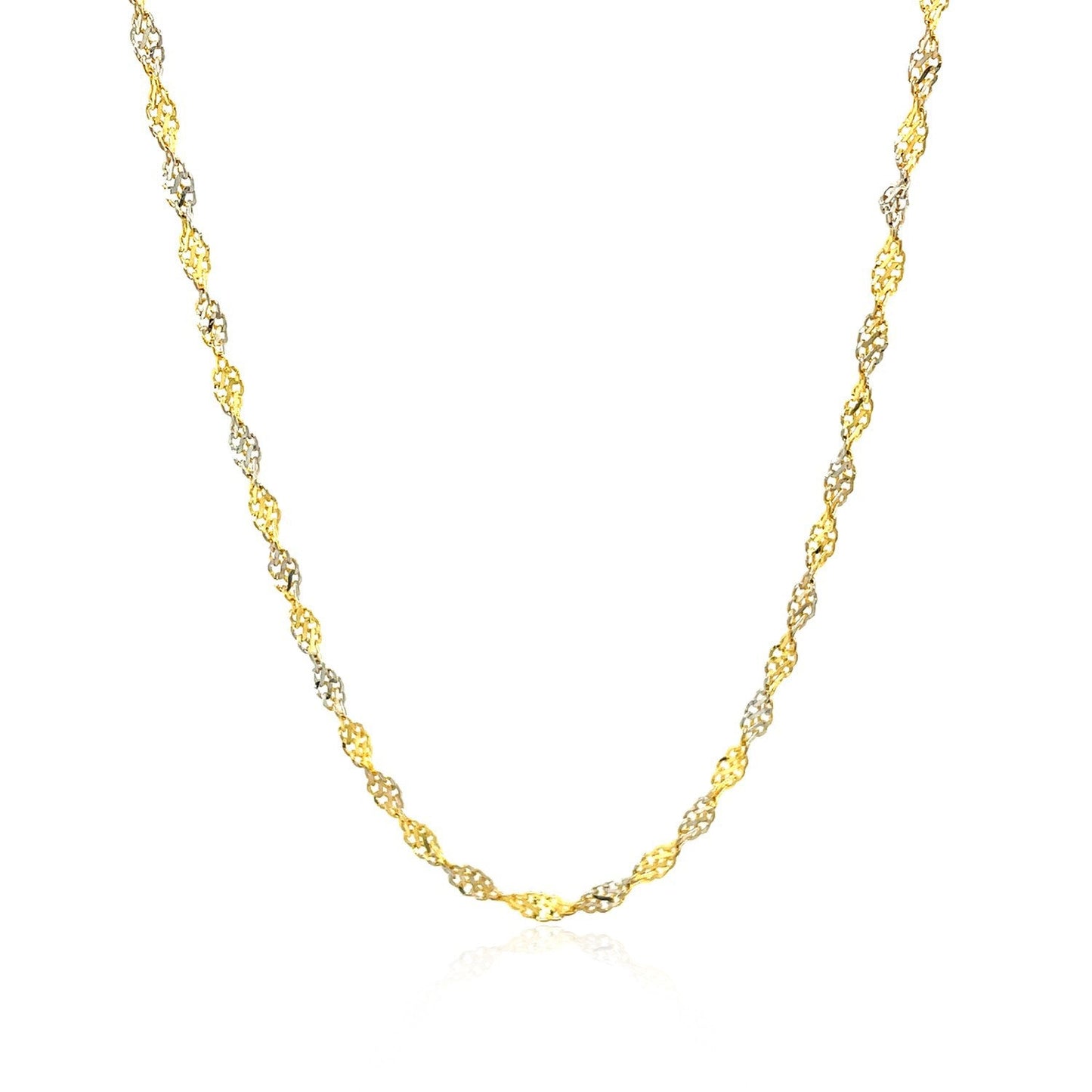 Cadena Singapur de oro bicolor de 14k y 2.0mm