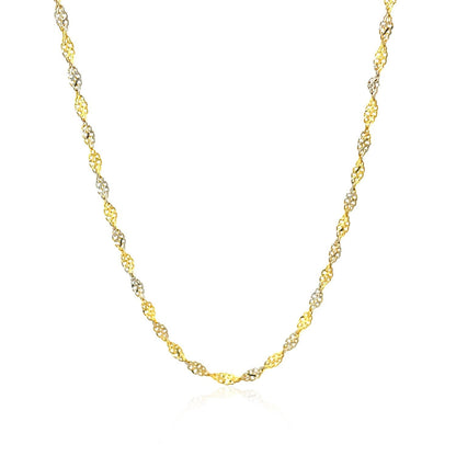 Cadena Singapur de oro bicolor de 14k y 2.0mm