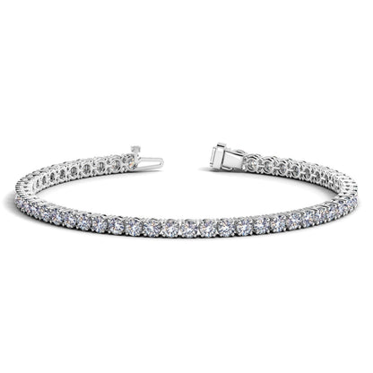 Pulsera de tenis de diamantes redondos cultivados en laboratorio en oro blanco de 14k (6 cctw F/G VS2/SI1)