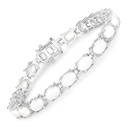 Pulsera de plata de ley .925 con ópalo auténtico de 10,26 quilates