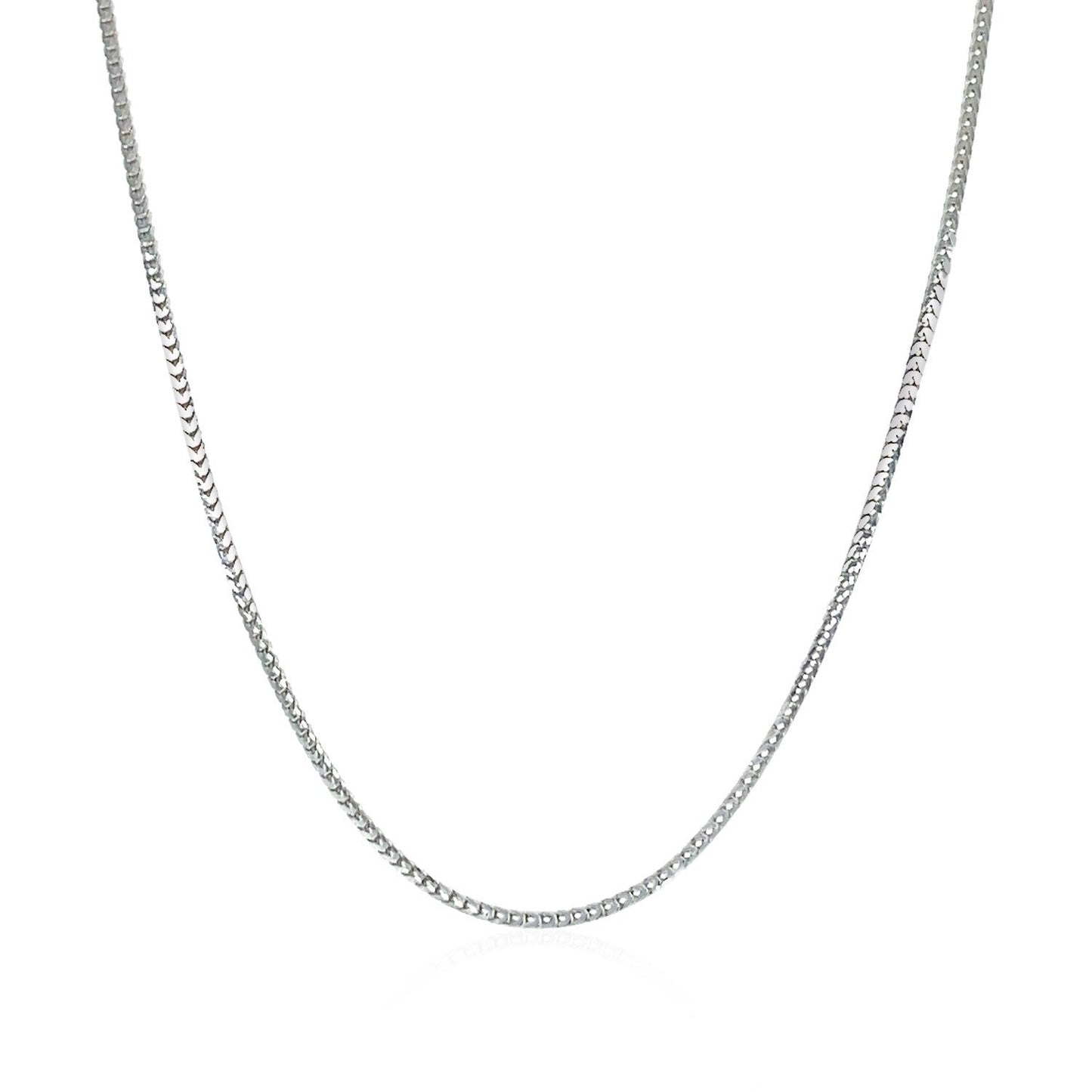Cadena Franco de Oro Blanco de 14k y 0.9mm