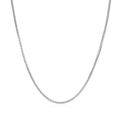Cadena Franco de Oro Blanco de 14k y 0.9mm