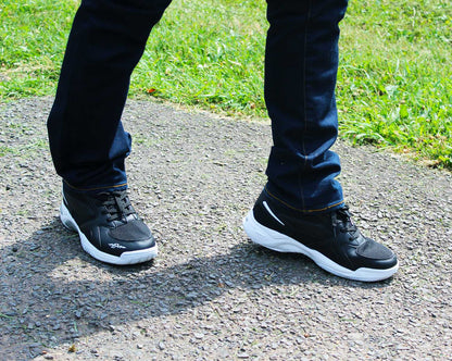 Men's High Arch Firm Support All-In-One Black Walking Shoes, Comfort & Performance Style - My Men's Shop