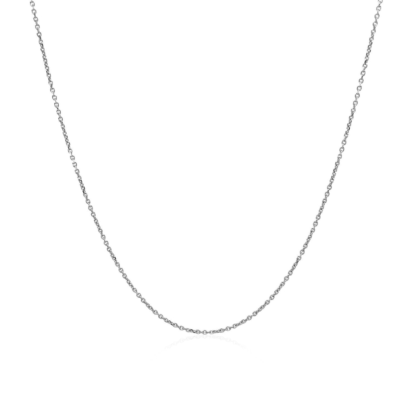 Cadena de eslabones de cable de oro blanco de 14k de 0.5mm