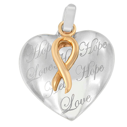Collar con colgante de corazón de plata chapado en oro amarillo de 10K