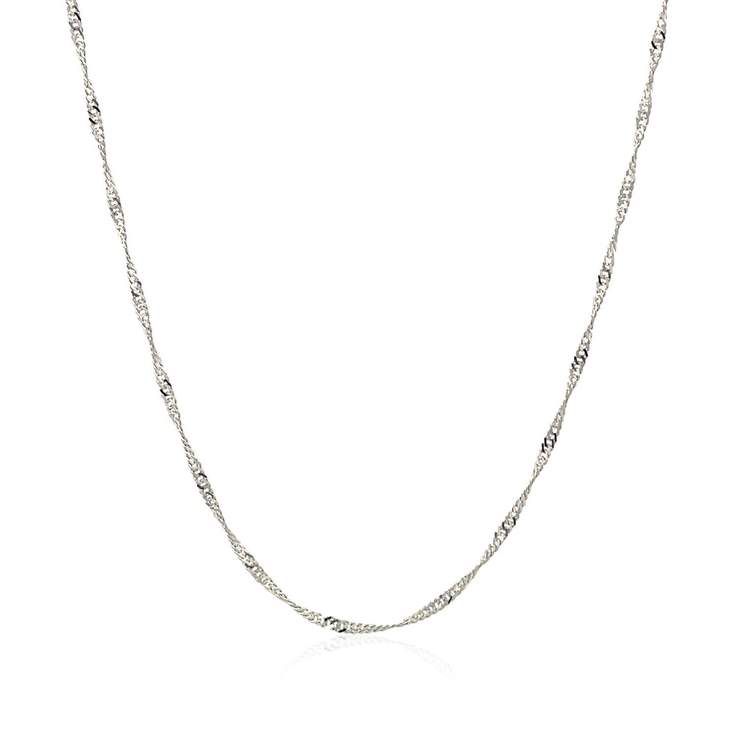 Cadena Singapur de oro blanco de 14k y 1.5mm