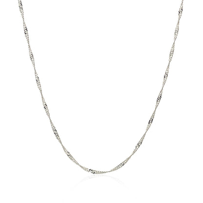 Cadena Singapur de oro blanco de 14k y 1.5mm
