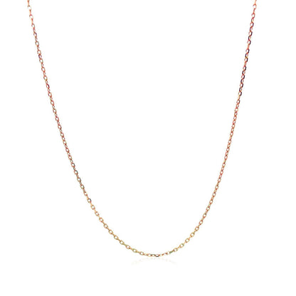 Cadena de eslabones de cable con corte de diamante en oro rosa de 18k (0.75 mm)