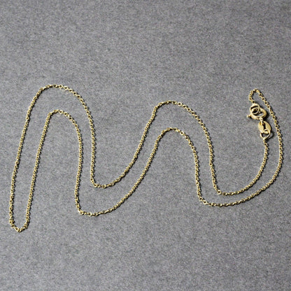 Cadena de eslabones tipo cable con corte de diamante de oro amarillo de 14k y 0.8mm