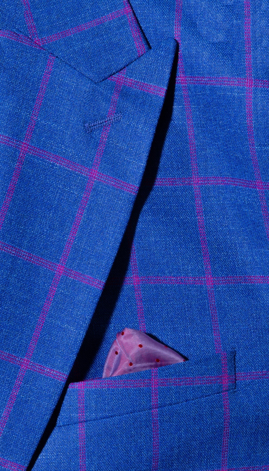 The Kingston Men's Blue Checker Slim Fit 3-Piece Suit — Sharp, Modern, Wedding-Ready