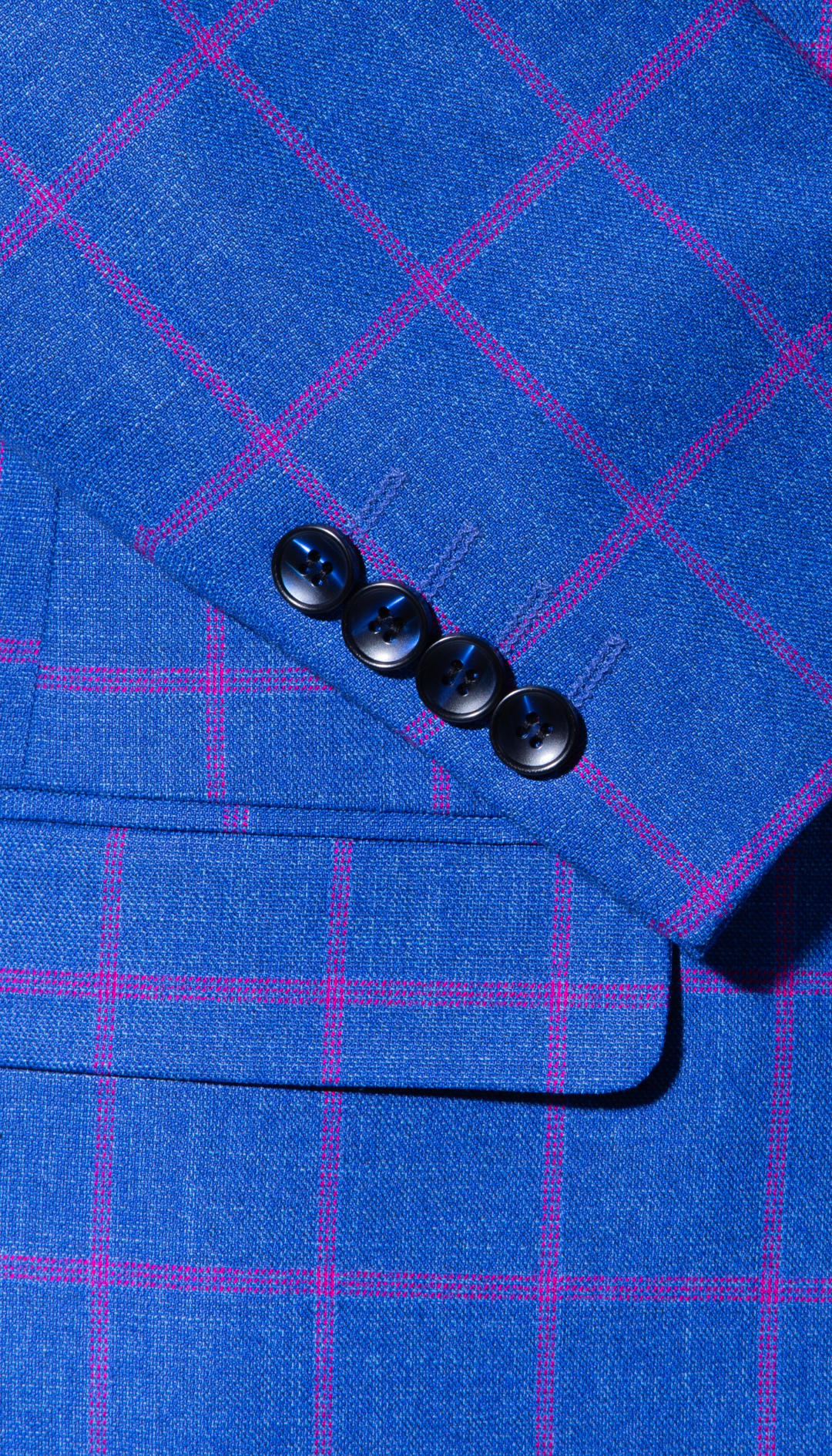 The Kingston Men's Blue Checker Slim Fit 3-Piece Suit — Sharp, Modern, Wedding-Ready