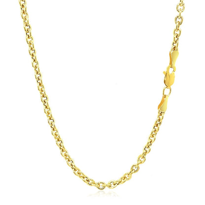Cadena de eslabones tipo cable Forsantina Lite de oro amarillo de 14k y 3,0 mm