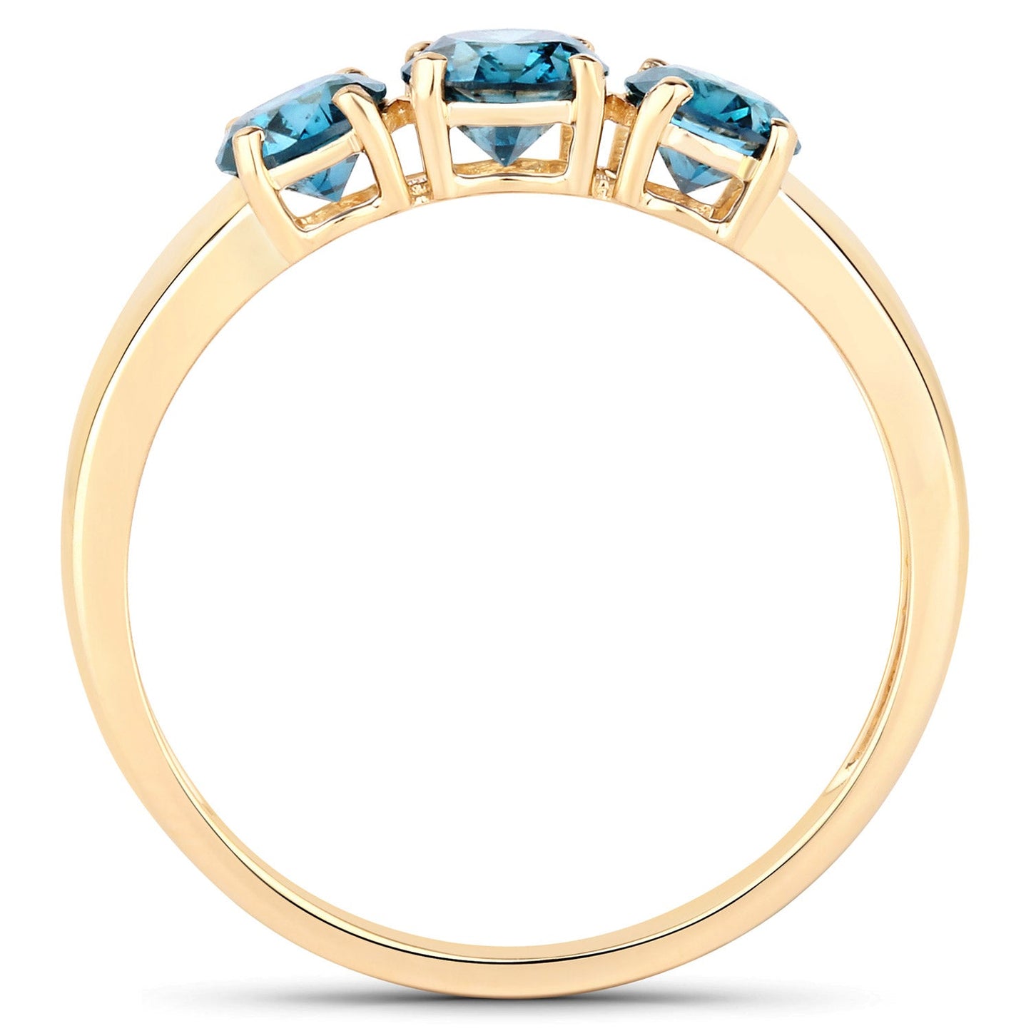 Anillo de Oro Amarillo de 14K con Diamante Azul Genuino de 1.03 Quilates