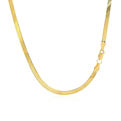 Cadena espiga súper flexible de oro amarillo de 14k y 3.0mm