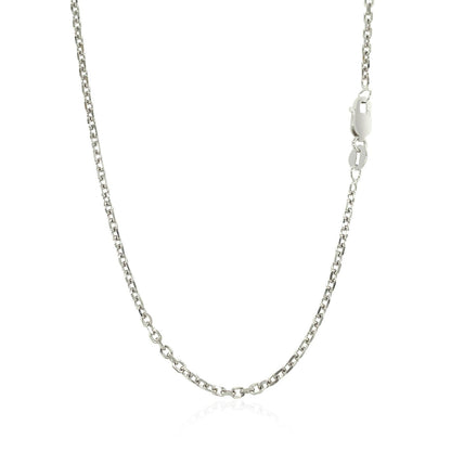 Cadena de eslabones tipo cable de 14k en oro blanco con corte de diamante de 1.8mm
