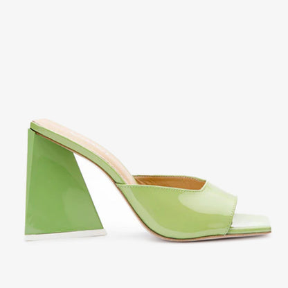 The Butterfly Block Heel Green Patent Leather Sandal Final Sale!