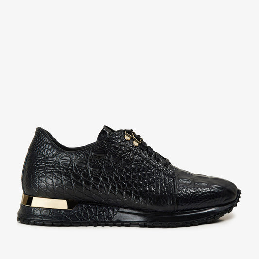 The Bomba Black Leather Men Sneaker