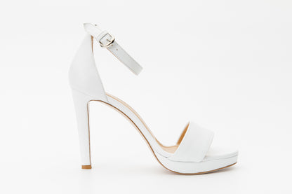The Aksu White Leather Ankle Strap Women Sandal Final Sale!
