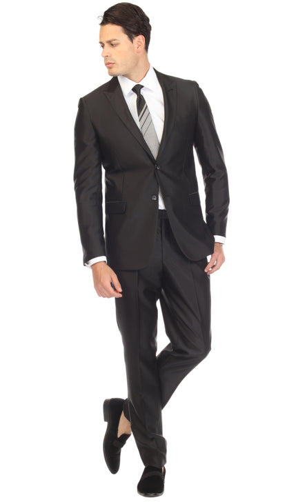 Oxford Black Sharkskin Slim Fit 2 Piece Suit