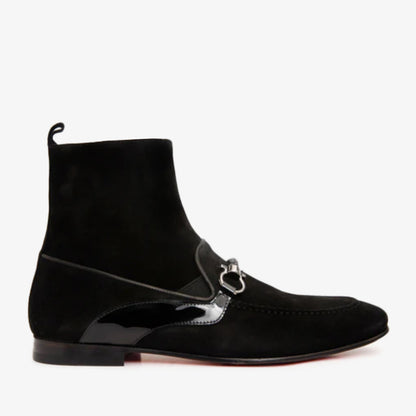 The Baron Black Suede Bit Zip-Up Dress Men Boot Final Sale!