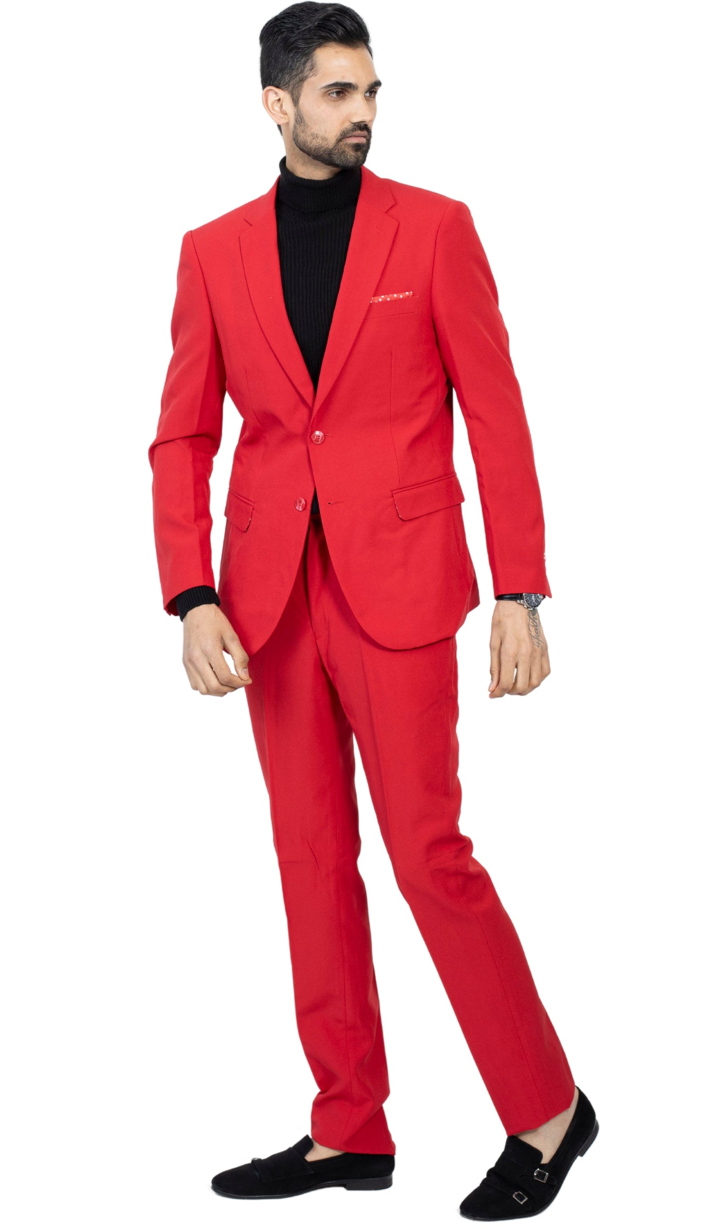 Paul Lorenzo Men's Red Slim Fit Men's Blazer