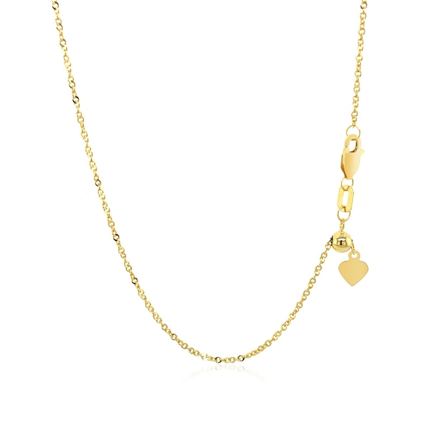 Cadena Ajustable de Oro Amarillo de 14k Estilo Singapur (1.40 mm)