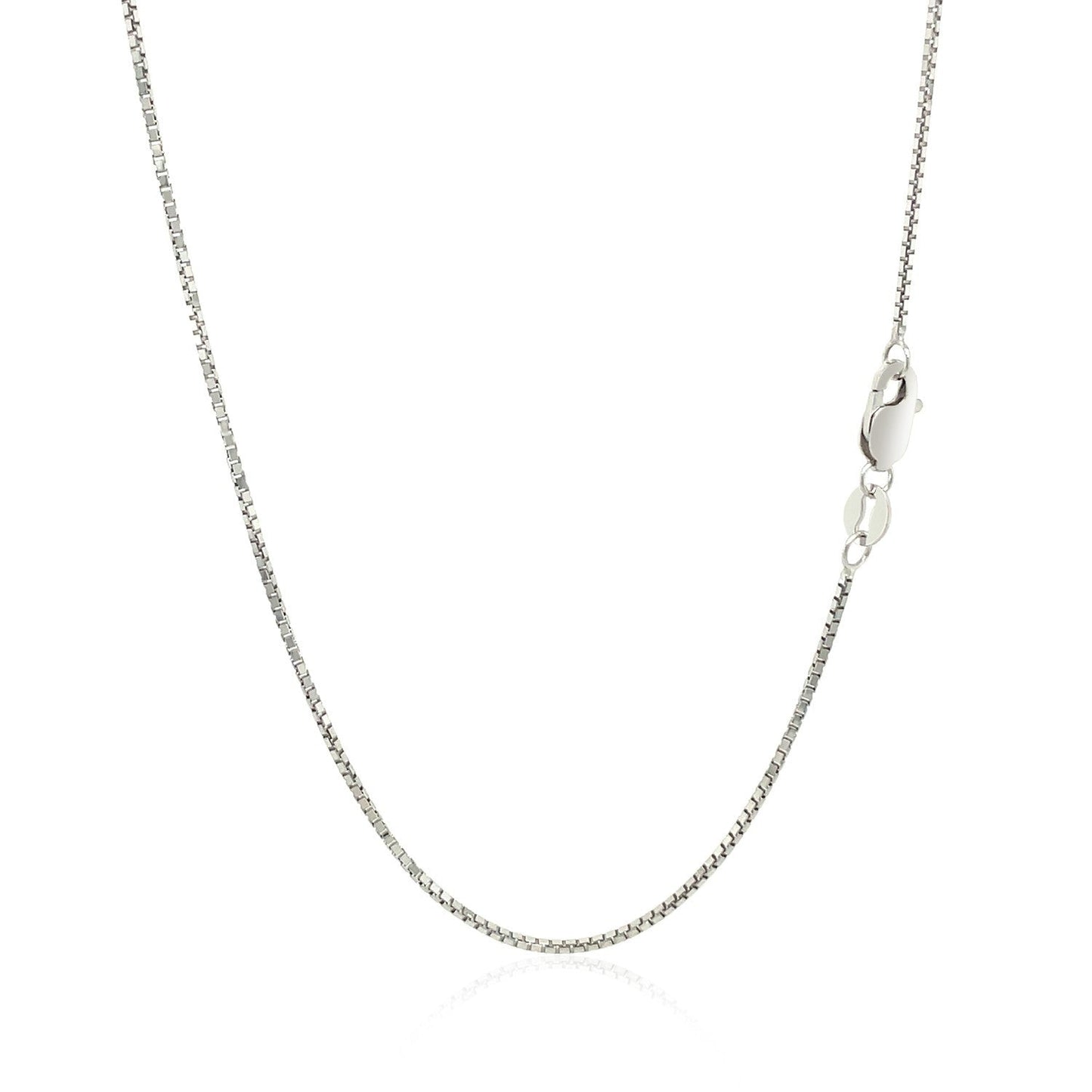 Cadena de caja octogonal de oro blanco de 14k (1.00 mm)