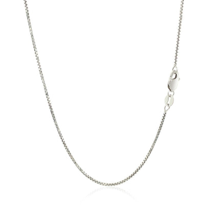Cadena de caja octogonal de oro blanco de 14k (1.00 mm)