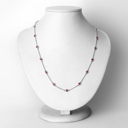 Collar de plata de ley .925 con rubí auténtico de 2,34 quilates