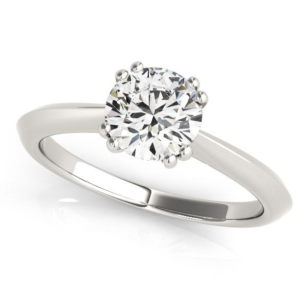 Anillo de compromiso con solitario de diamante engarzado en doble garra de oro blanco de 14k (1 quilate peso total)