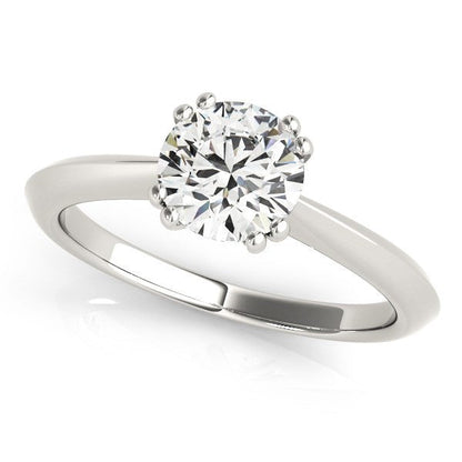 Anillo de compromiso con solitario de diamante engarzado en doble garra de oro blanco de 14k (1 quilate peso total)