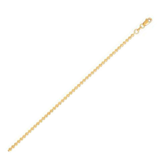 Cadena de cuentas Moon Cut en oro amarillo de 14k (2,00 mm)