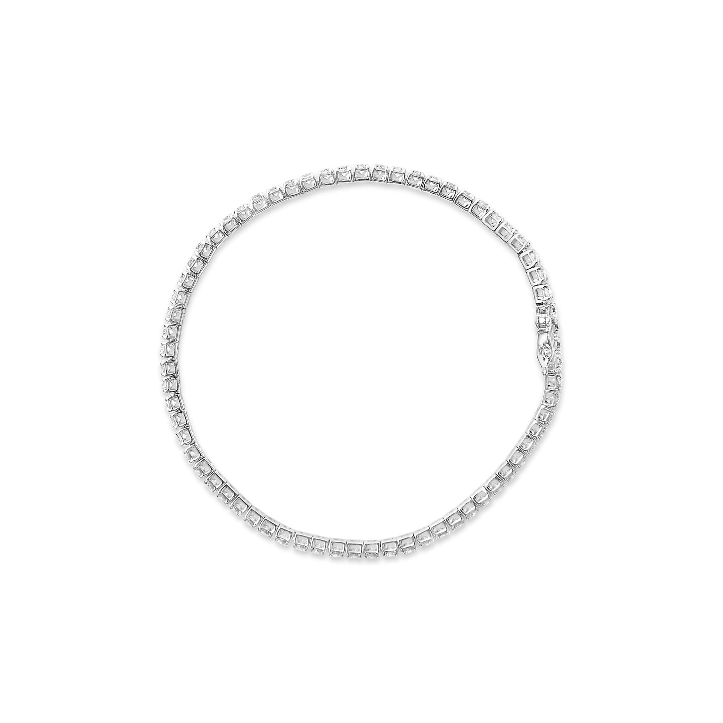Pulsera de tenis de oro blanco de 14 quilates con diamantes cultivados en laboratorio de 4.0 quilates en total (color F-G, claridad VS2-SI1) - 7 pulgadas