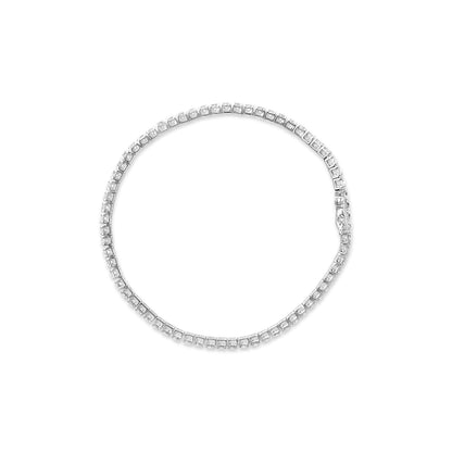 Pulsera de tenis de oro blanco de 14 quilates con diamantes cultivados en laboratorio de 4.0 quilates en total (color F-G, claridad VS2-SI1) - 7 pulgadas