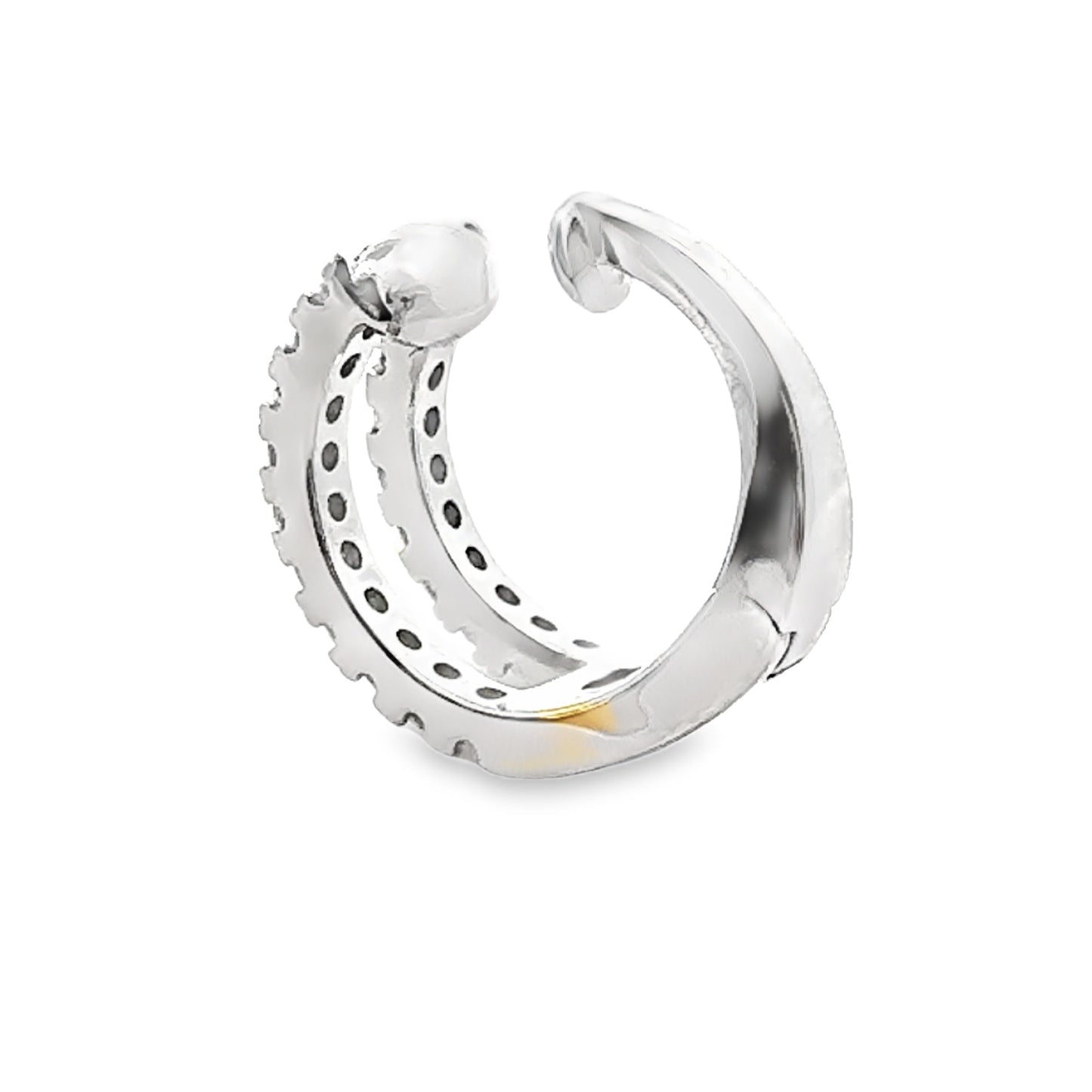 Arete de oro blanco de 14 K con diamante de 0,25 ct