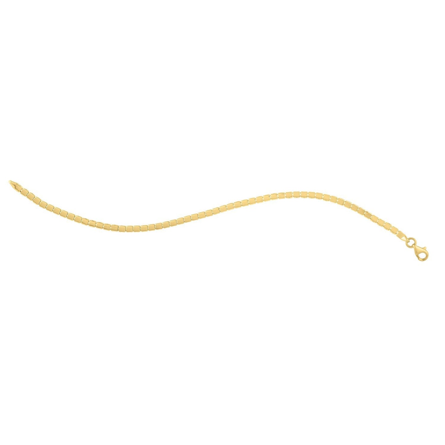 Pulsera de oro amarillo de 14k con minicubos de 7 pulgadas (2.60 mm)