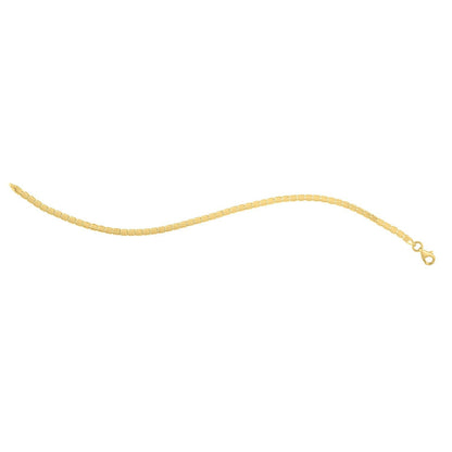 Pulsera de oro amarillo de 14k con minicubos de 7 pulgadas (2.60 mm)