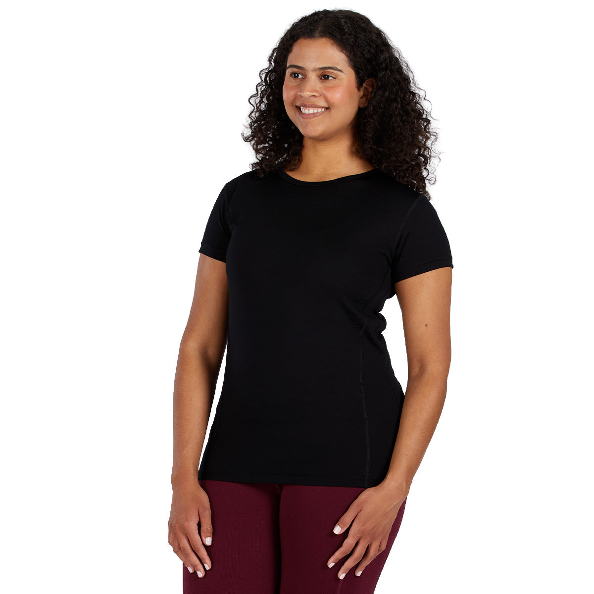 Camiseta ligera de cuello redondo para mujer - 100% Lana Merino