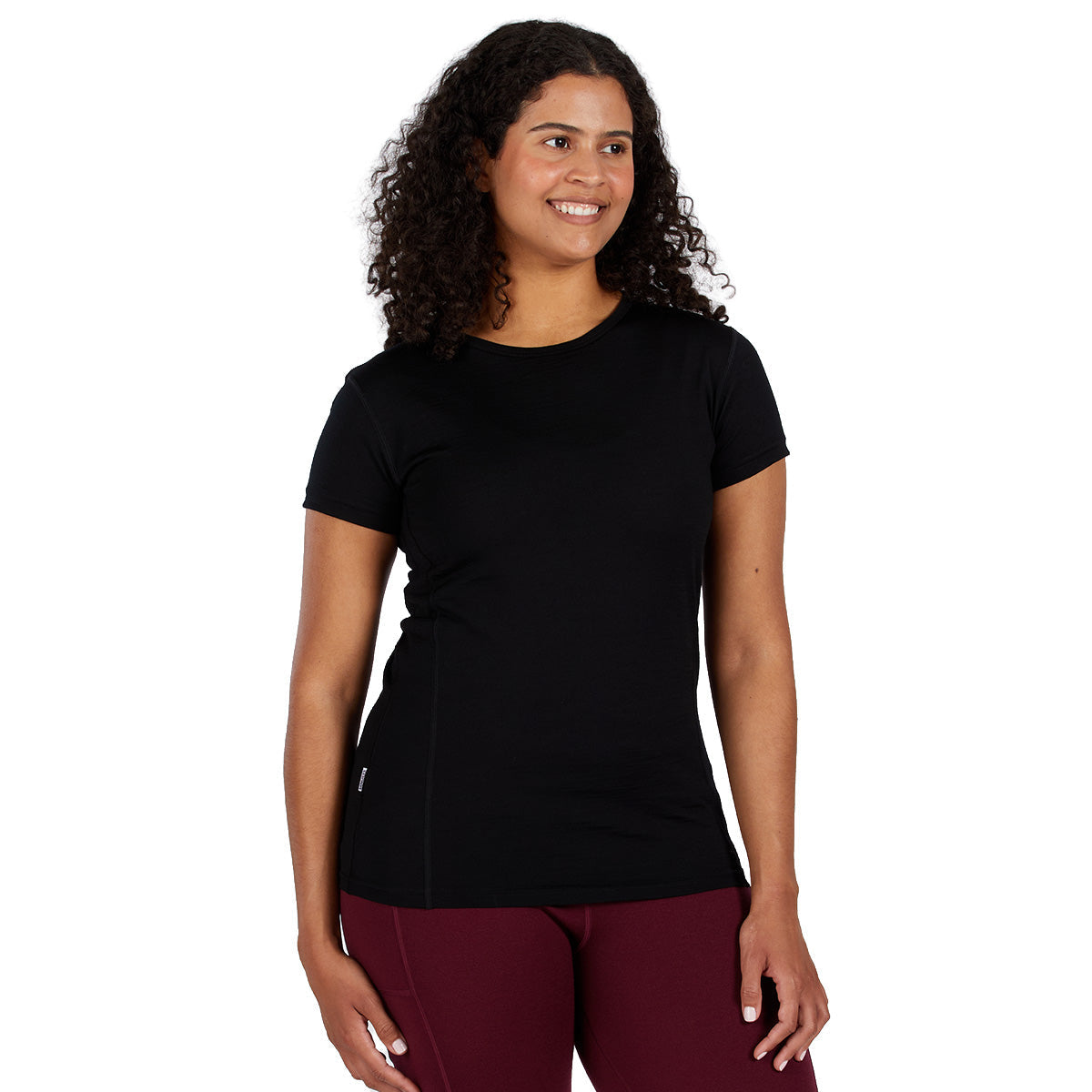Camiseta ligera de cuello redondo para mujer - 100% Lana Merino
