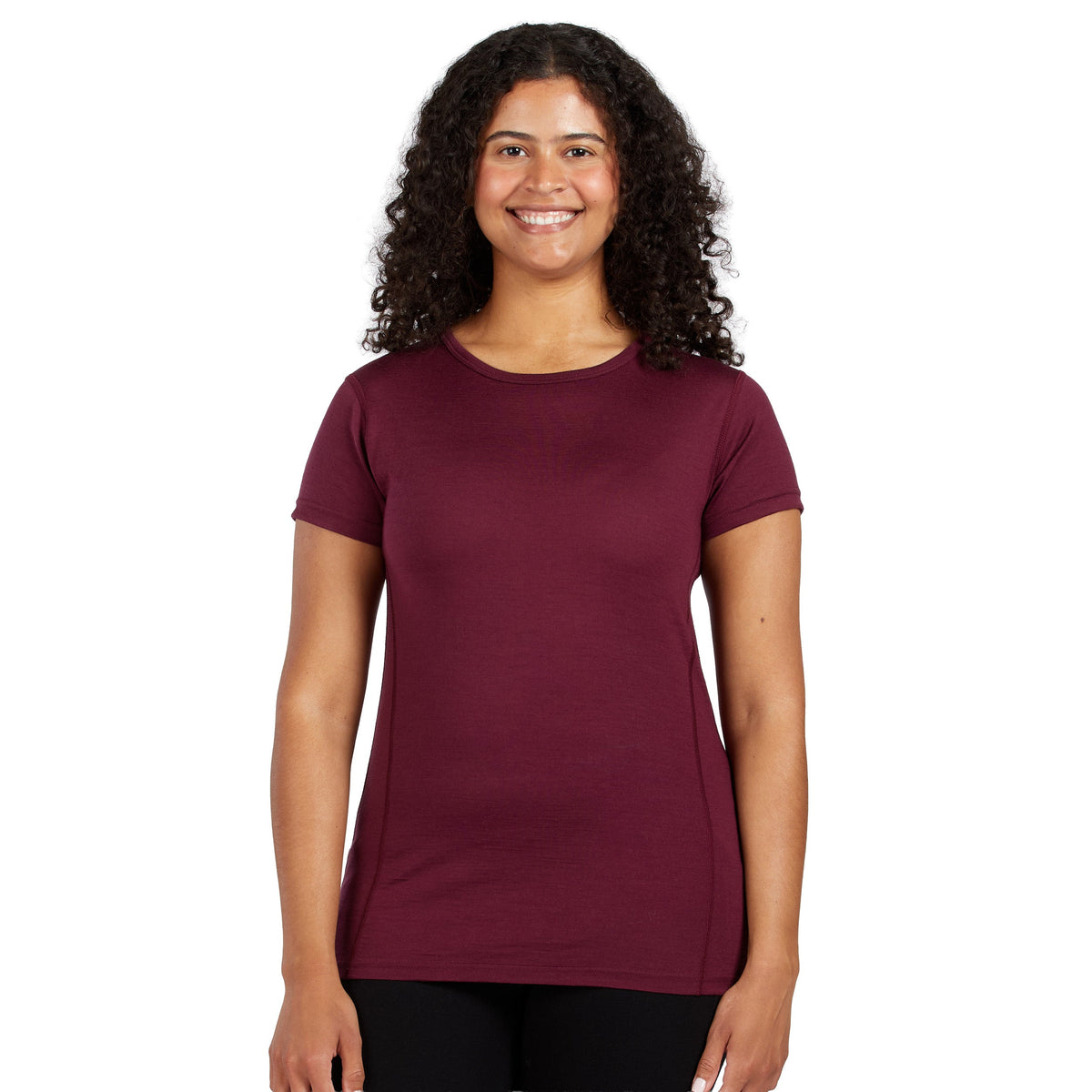 Camiseta ligera de cuello redondo para mujer - 100% Lana Merino