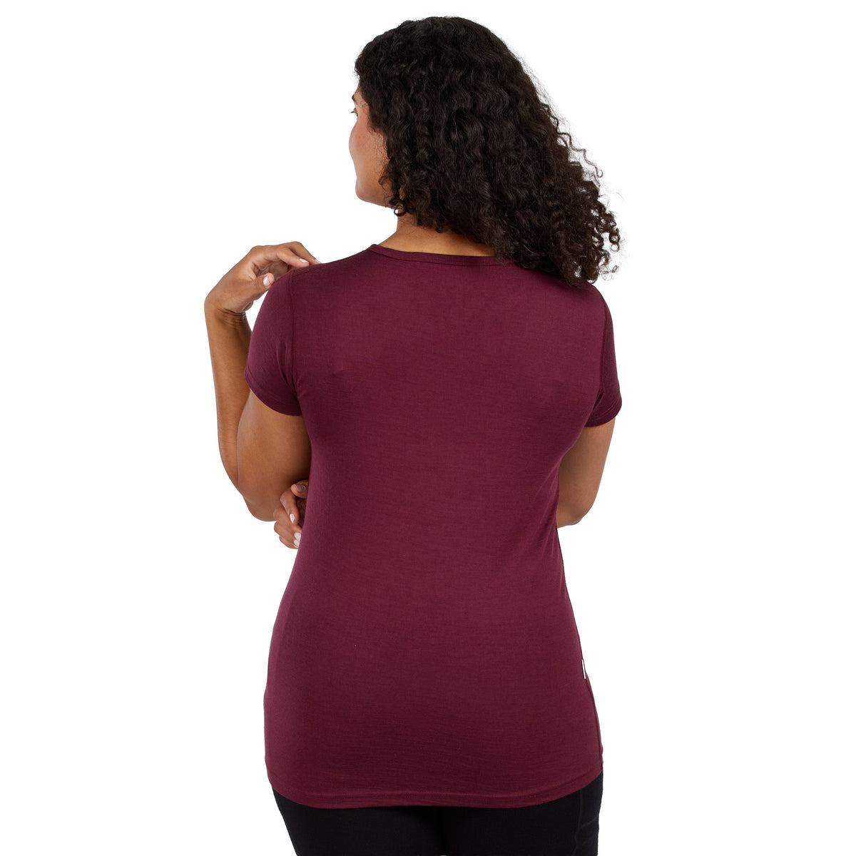 Camiseta ligera de cuello redondo para mujer - 100% Lana Merino